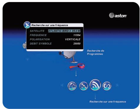 ASTON DIVA HD EASY - Sous-menu recherche sur une frequency - 1