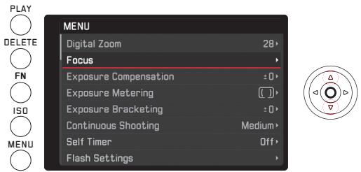 LEICA Q TYP 116 - Déplacement dans la liste du MENU - 3