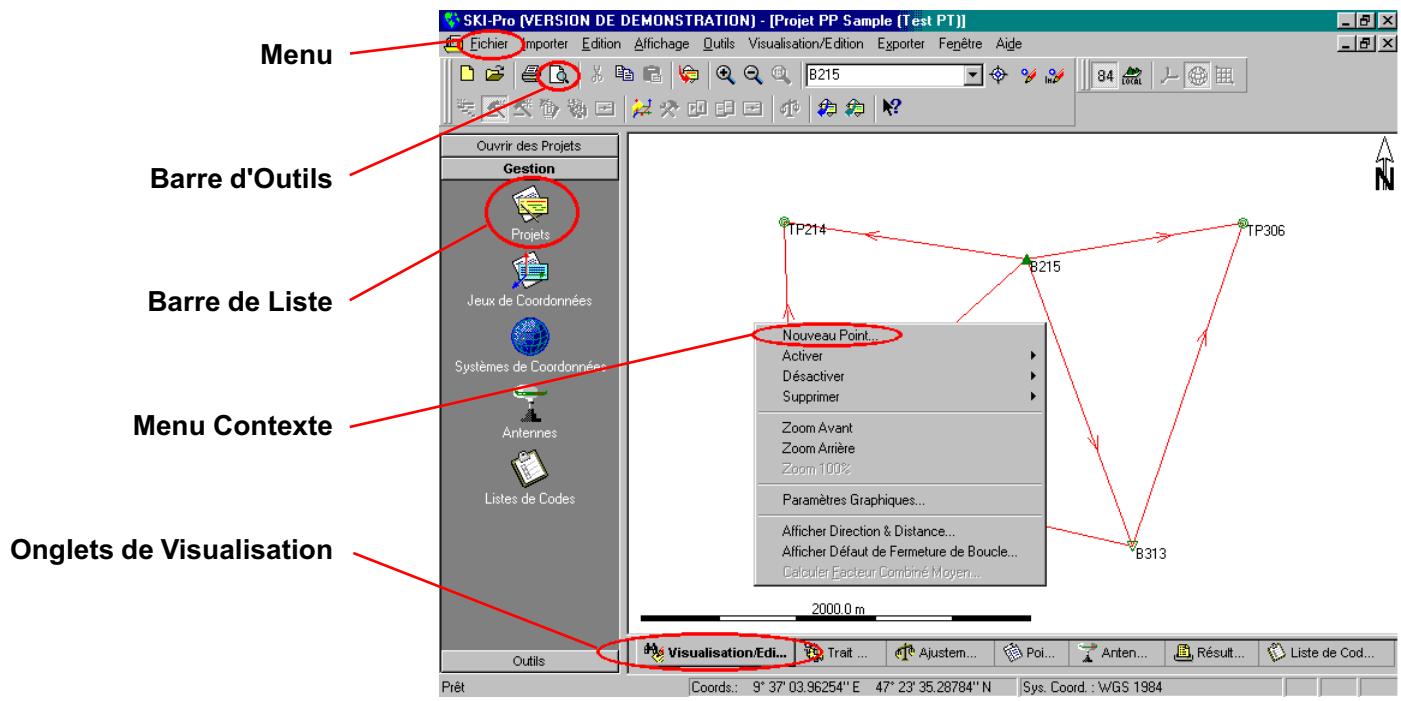LEICA SYSTEM 500 SKI-PRO - Outils de navigation dans le logiciel - 1