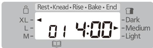 PANASONIC SD 2500 - Choisissez un menu de cuisson (l'affichage montre quand le menu '01' est choisi.) - 2