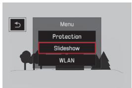 LEICA VERSION Q TYPE 116 - Instellen van de functie/starten van de diavoorstelling - 1