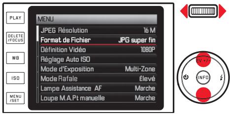 LEICA X - Défillement de la LISTE des MENUSS: - 1