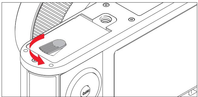 LEICA X - Sluit de deksel van het batterij-/geheugenkaart-vak - 1