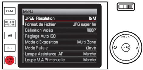 LEICA X - Appuyez sur la touche menu/set - 1