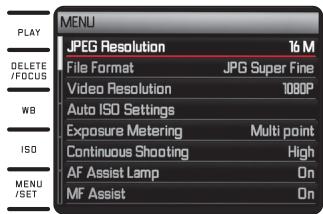 LEICA X-U TYP 113 - Quitter un sous-menu sans modifier une configuration - 1