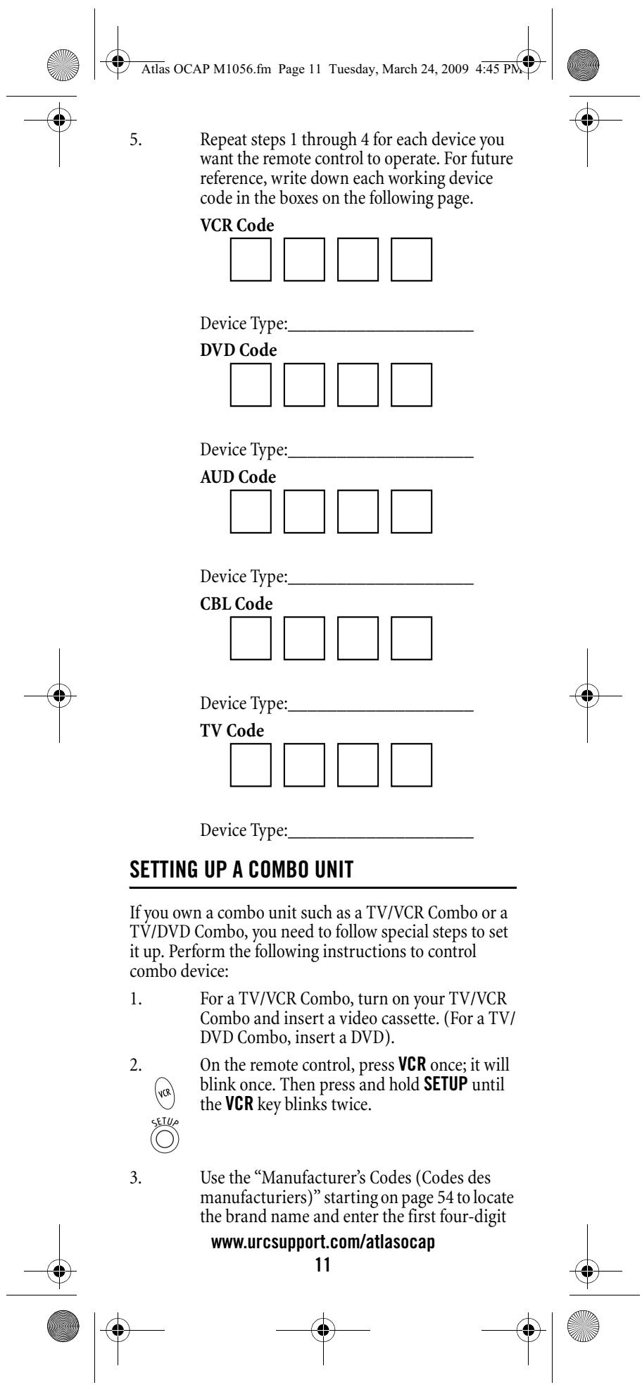 UNIVERSAL REMOTE CONTROL ATLAS OCAP 5-DEVICE - www.urcsupport.com/atlasocap 10 - 5