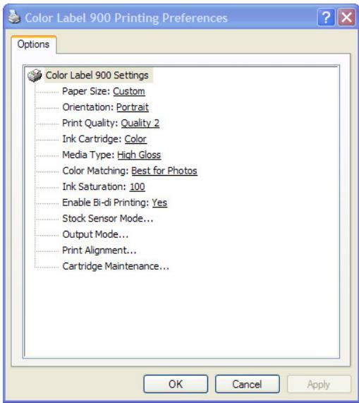 PRIMERA LX900E - RÉGLAGE DU PILOTÉ DE L'IMPRIMANTE - 2