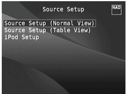 NAD T777 - SOURCE SETUP (CONFIGURATION DES SOURCES) - 1