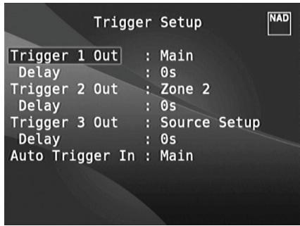 NAD T777 - TRIGGER SETUP (CONFIGURATION DES ASSERVISSEMENTS) - 1