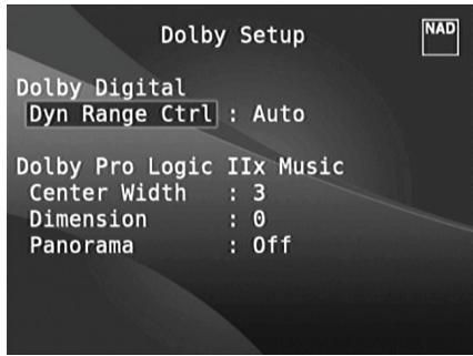 NAD T787 - DOLBY SETUP (CONFIGURATION DOLBY) - 1