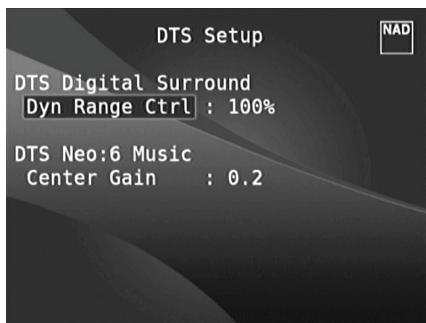 NAD T787 - DTS SETUP (CONFIGURATION DTS) - 1