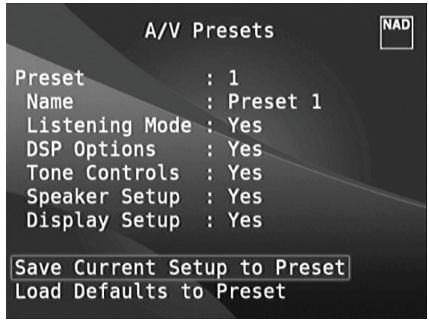 NAD T787 - FONCTIONNEMENT DUT 787 - MENU DE CONFIGURATION - 4