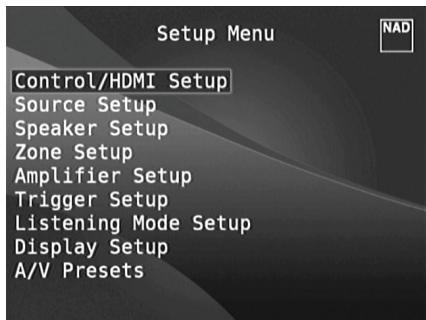 NAD T787 - FONCTIONNEMENT DUT 787 - MENU DE CONFIGURATION - 3