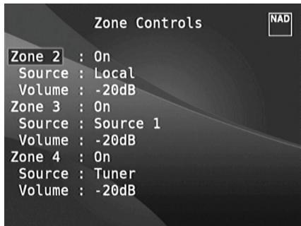 NAD T787 - ZONE CONTROLS (COMMANDES DE ZONES) - 2