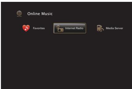 MARANTZ NR1606 - Utilisez  pour sélectionner "Internet Radio", puis appuyez sur ENTER. - 1