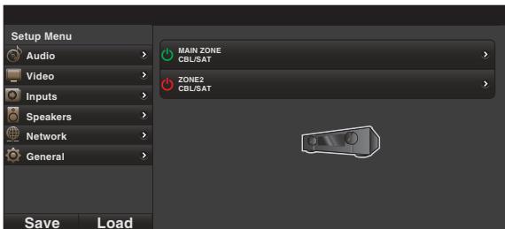 MARANTZ NR1606 - Lorsque le menu principal est affché, cliquez sur l'élément de menu que vous pouze utiliser. - 1