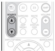 MARANTZ SR5006 - Utilisation de la touche SOURCE  de la télécommande - 1