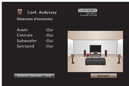 MARANTZ SR5010 - Lorsque l'enceinte détectée est affichée, Sélectionnez "Suivant" puis appuyez sur ENTER. - 1