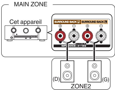 MARANTZ SR5010 - ■ Connexion 1: Connexion à l'aide d'une borne de sortie d'enceinte - 1