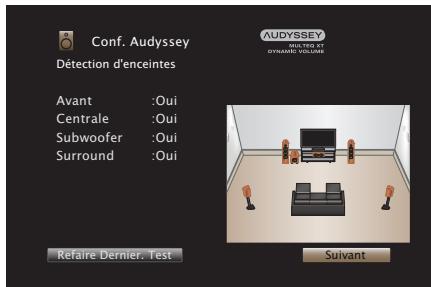 MARANTZ SR6009 - Lorsque l'enceinte détectée est affichée, Sélectionnez "Suivant" puis appuyez sur ENTER. - 1
