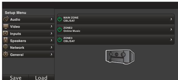 MARANTZ SR7010 - Lorsque le menu principal est affché, cliquez sur l'élément de menu que vous pouze utiliser. - 1