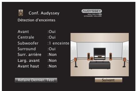 MARANTZ SR7010 - Lorsque l'enceinte détectée est affichée, Sélectionnez "Suivant" puis appuyez sur ENTER. - 1