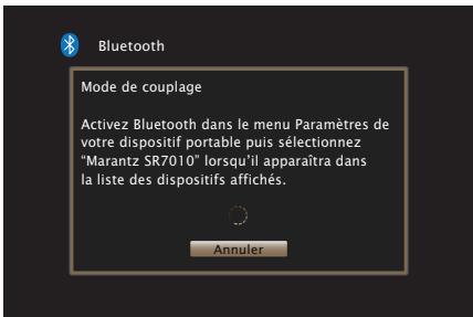 MARANTZ SR7010 - Appuyez sur Bluetooth pour passer à la source d'entrée "Bluetooth". - 1