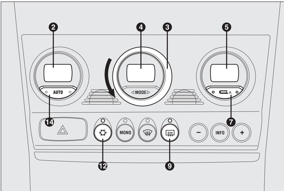 ALFA ROMEO 156 2007 - TOUCHE DE REGLAGE   DE LA VITESSE VENTILATEUR   (fig. 106-107) - 2