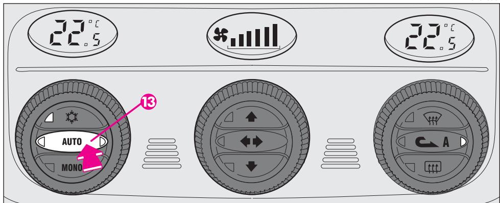 ALFA ROMEO GT 2008 - POUSSOIR D'ENCLENCHEMENT/ DÉSENCLENCHEMENT RECYCLAGE D'AIR INTÉRIEUR (fig. 107) - 4