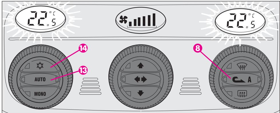 ALFA ROMEO GT 2008 - POUSSOIR D'HABILITATION DE L'ENCLENCHEMENT/DESENCLENCHEMENT DU COMPRESSEUR DU CLIMATISEUR (fig. 105) - 2