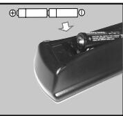 PANASONIC TX 32E200E, TX-43E200E - Installazione delle batterie nel telecomando - 2