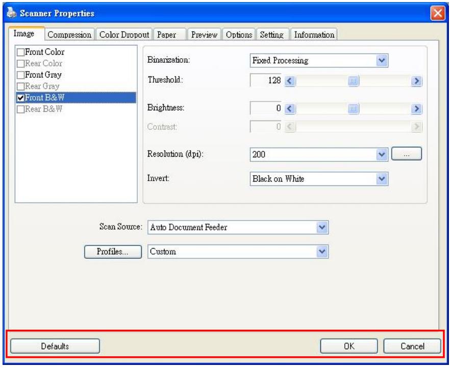 IRIS CAN PRO 3 WIFI - Buttons on the Scanner Properties Dialog Box - 1