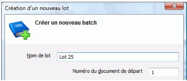 IRIS POWERSCAN 9.5 - Pour créer un nouveau lot : - 1