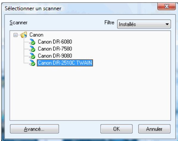 IRIS POWERSCAN 9.5 - Selection du scanner - 1