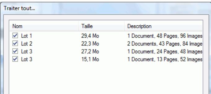 IRIS POWERSCAN 9.5 - Pour lancer le traitement de la sortie pour plusieurs lots: - 1