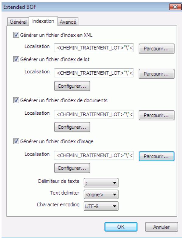 IRIS POWERSCAN 9.5 - Pour configurer les options d'indexation : - 1