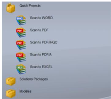 IRIS POWERSCAN 9.5 - Choix du projet préconfiguré approprié - 1