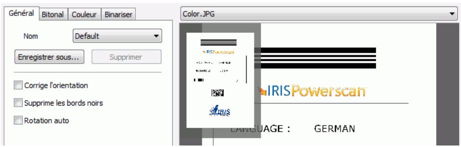 IRIS POWERSCAN 9.5 - Pour accéder à la fenêtre traitement sur image : - 2