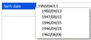 IRIS POWERSCAN 9.5 - Pour sélectionner une valeur dans la liste des cinq dernières valeurs : - 1