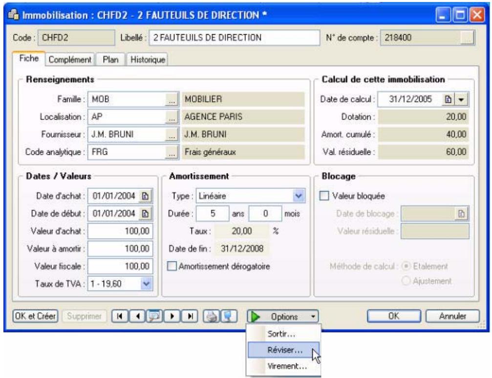 CIEL COMPTA EVOLUTION V14 - Révision de la durée d'amortissement - 2