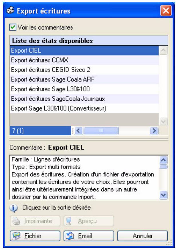 CIEL COMPTA V14 - Autres exports - 1