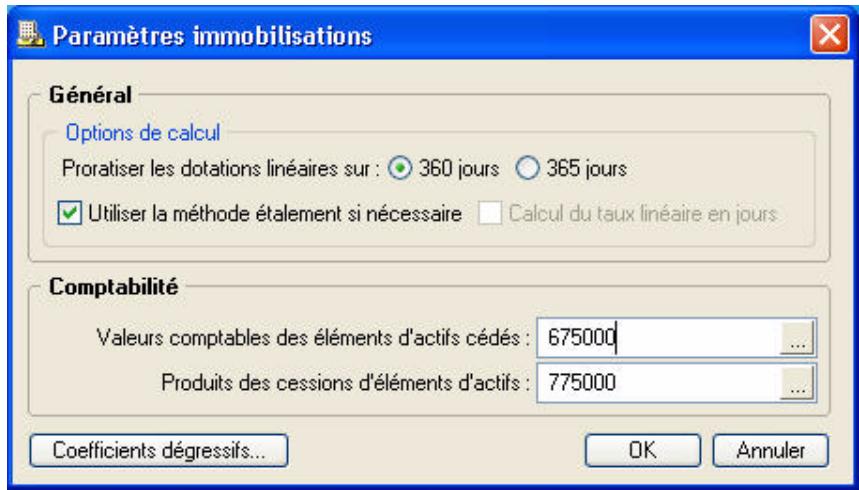 CIEL COMPTA V14 - Paramètres Immobilisations - 1