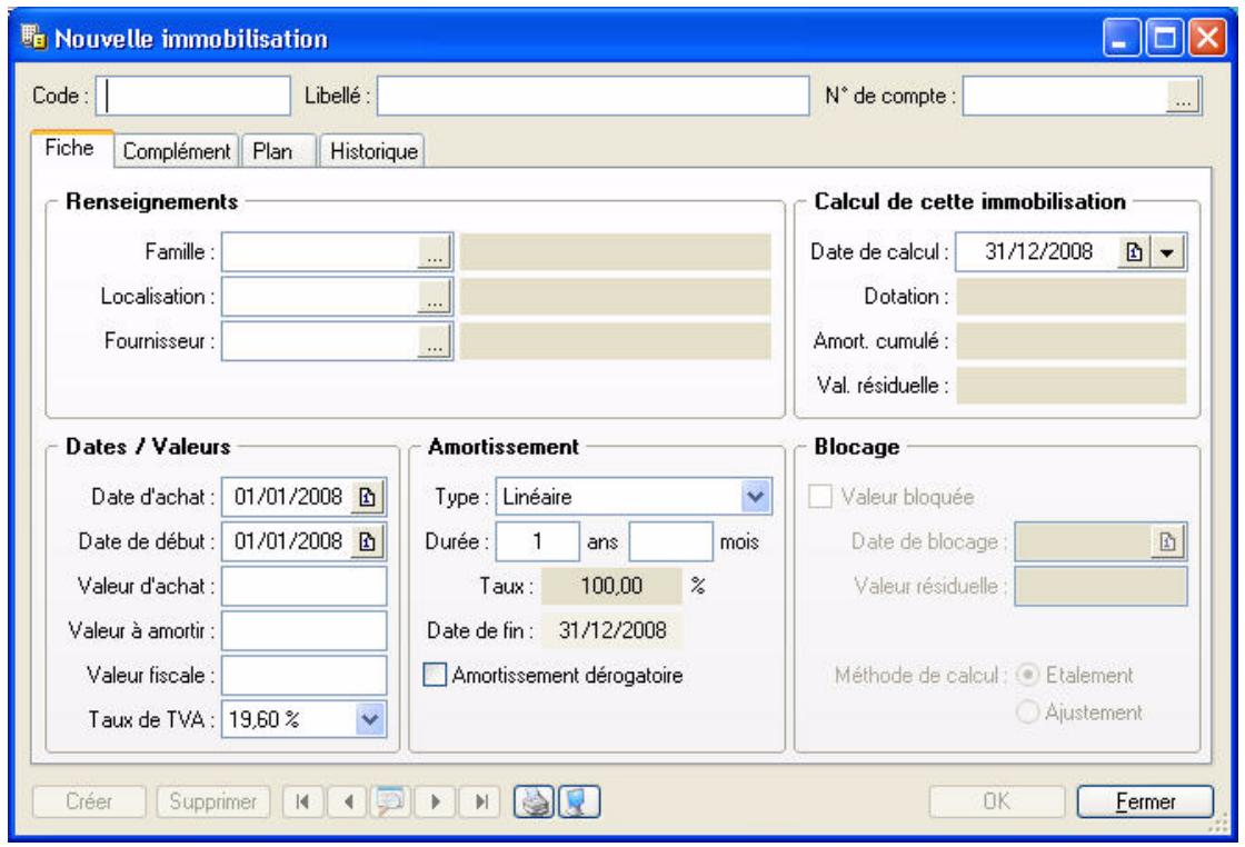 CIEL COMPTA V14 - La fiche d'une immobilisation - 1
