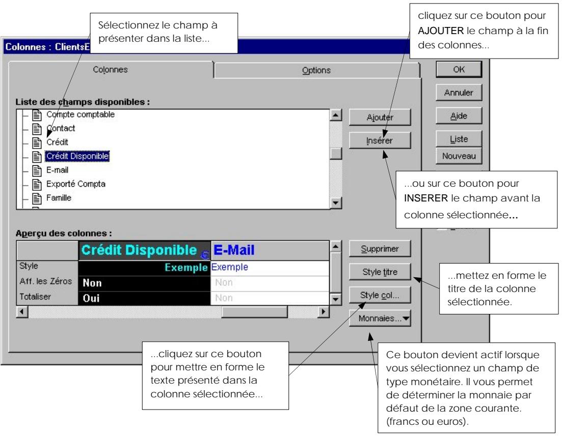 CIEL GESTION COMMERCIALE 11 - Modifier la presentation de la liste - 2