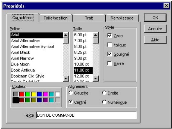 CIEL GESTION COMMERCIALE 11 - Propriétés graphiques - 1