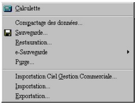 CIEL POINT DE VENTE 6 - Menu Utilaires - 1