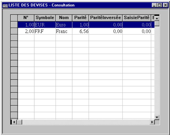 CIEL POINT DE VENTE 6 - Consultant la liste des devises - 1