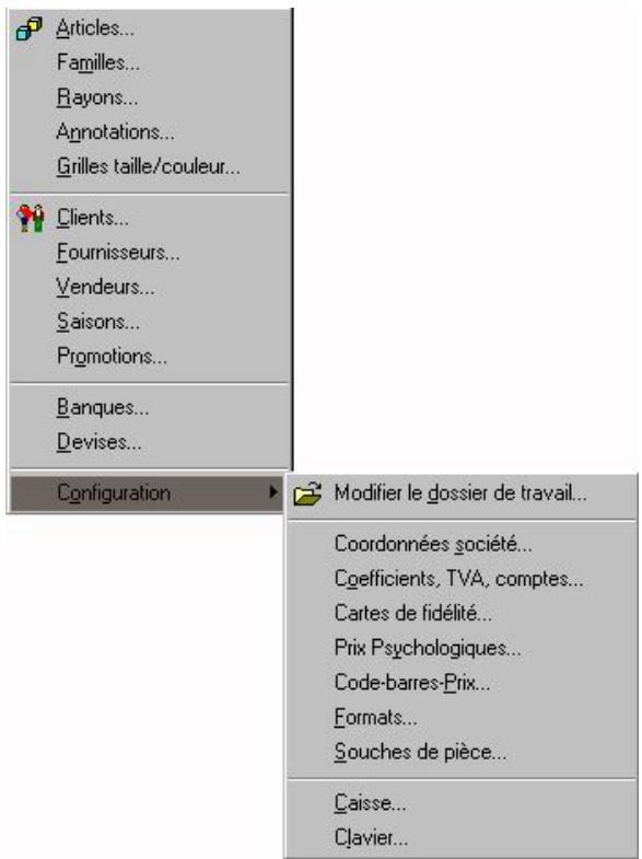 CIEL POINT DE VENTE 6 - Menu Données - 1
