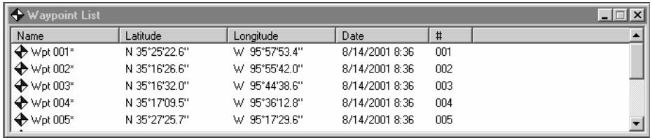 EAGLE MAPCREATE 6 - Listedes Points de Repères - 1