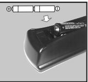 PANASONIC TX32E200E - Inserir as pilhas no controlo remoto - 2